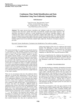 Continuous-Time Model Identification and State