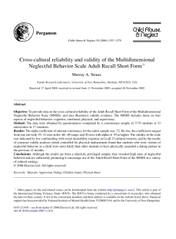 Cross-cultural reliability and validity of The