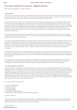 Economic analyses of state aid