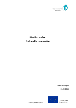 Situation analysis Nationwide co-operation