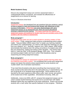 Model Academic Essay Discuss why assignment essays are