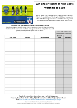 Pro Direct Sign Up - Win Nike Boots - Word