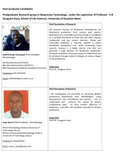 PG Candidates - UKZN`s School of Life Sciences