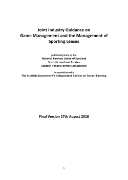 Joint Industry Guidance on Game Management and