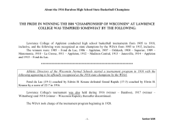 About the 1916 Baraboo High School State Basketball Champions