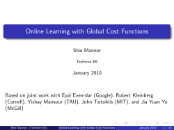 Online Learning with Global Cost Functions