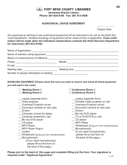 AUDIOVISUAL USAGE AGREEMENT Today`s Date Any guest