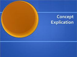 Journalism 658: Concept Explication and Experimental Research