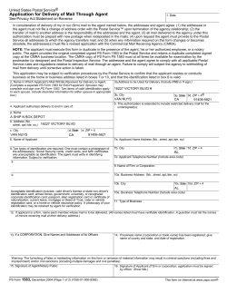 PS 1583 Application for Delivery of Mail Through Agent