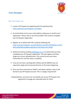 Team Managers Set Up Check List