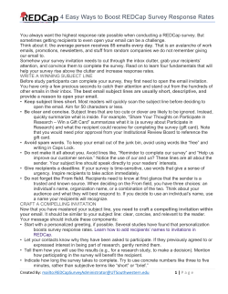 Four Easy Ways to Boost REDCap Survey Response Rates