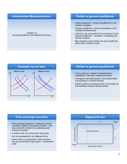 Intermediate Microeconomics Partial vs general
