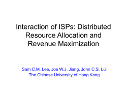 Interaction of ISPs: Distributed Resource Allocation and Revenue