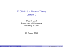 ECON4510 &ndash; Finance Theory Lecture 2