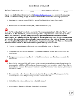 Equilibrium WebQuest