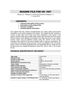 Readme file for UK 1987 - Centre for Time Use Research