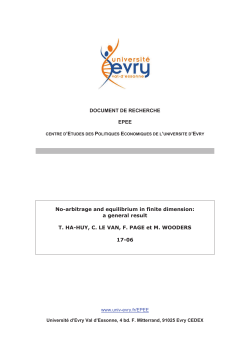 DOCUMENT DE RECHERCHE EPEE No-arbitrage and equilibrium