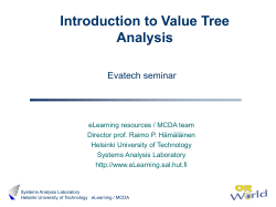 Mini intro to Value Tree Analysis
