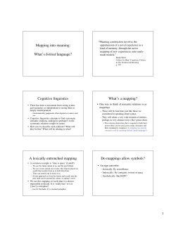 Cognitive linguistics What`s a mapping?