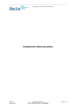 Employment references policy