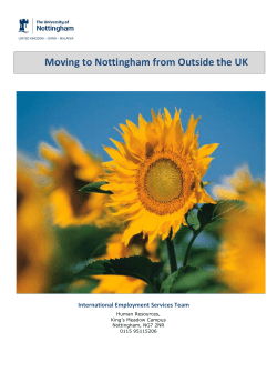 Moving to Nottingham from Outside the UK