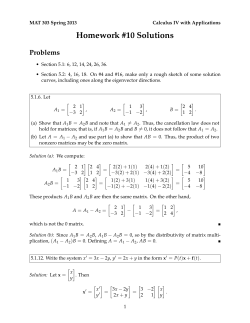 Homework #10 Solutions