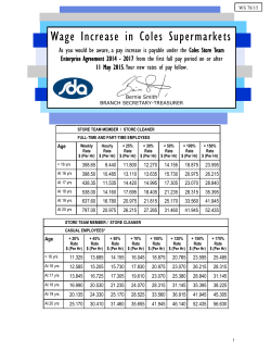 Wage Increase in Coles Supermarkets