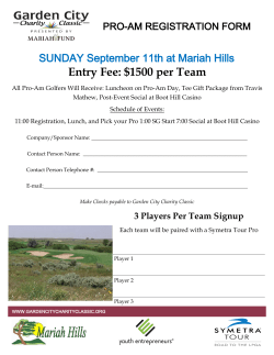 Entry Fee: $1500 per Team