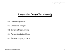 6. Algorithm Design Techniques
