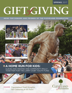 +A HOME RUN FOR KIDS: - The Cleveland Foundation
