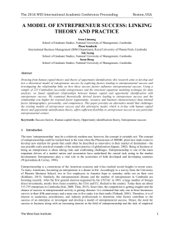 a model of entrepreneur success: linking theory