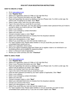 2016 pat`s run registration instructions