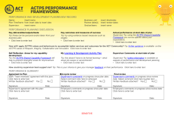 ACTPS Performance Framework