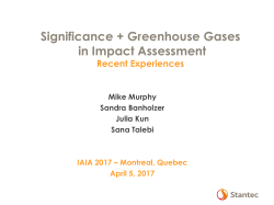 Significance + Greenhouse Gases in Impact