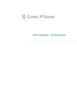 GIPS VoiceEngine API Specification