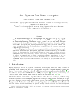 Short Signatures from Weaker Assumptions