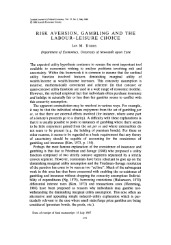 risk aversion, gambling and the labour-leisure choice