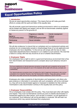 Equal Opportunities Model Policy