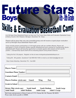 Players Name: Guardians Phone Number: Contacts Email: Players