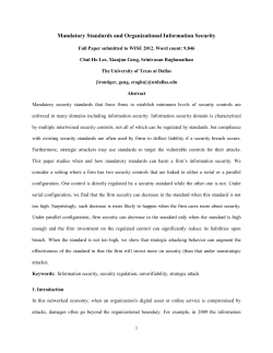 Mandatory Standards and Organizational Information Security