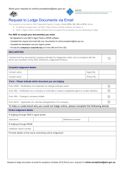 Request to Lodge Documents via Email