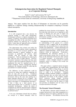 Schumpeterian Innovation for Regulated Natural Monopoly as a