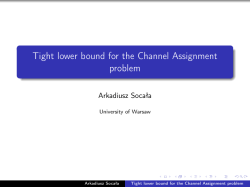 Tight lower bound for the Channel Assignment problem