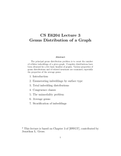 Genus Distribution of a Graph - Department of Computer Science