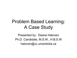 PBL101 &ndash; Problem Based Learning