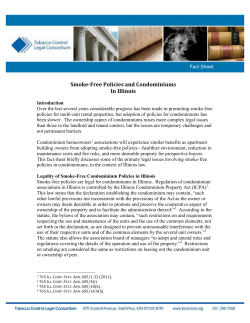 Smoke-‐Free Policies and Condominiums In Illinois