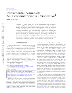 Instrumental Variables: An Econometrician`s Perspective