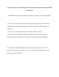 psychological contracts and aging: age