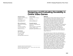 Designing and evaluating sociability in online video games