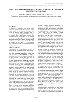 developing winter residential demand response strategies